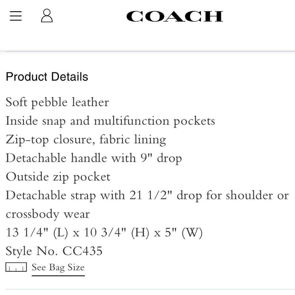 Coach Black Leather Hobo Shoulder Bag with Gold Hardware - Picture 7 of 7